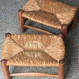 Pair of mid-century mulched stools