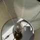 Small classic gold brass lamp with cream shade H48