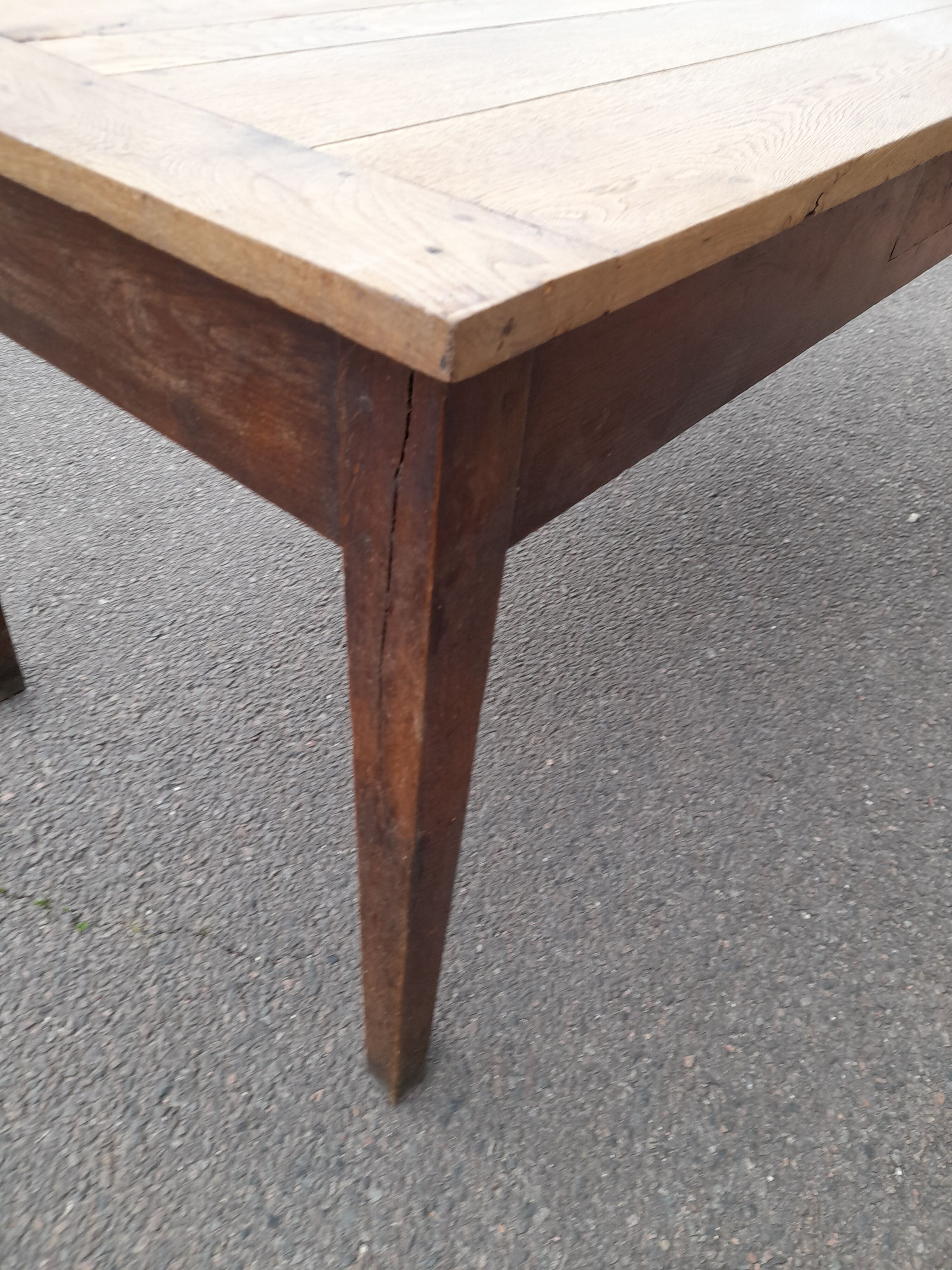 Old farm table 1900 in oak -1m67