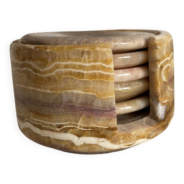 Set de sous verres en onyx , années 80