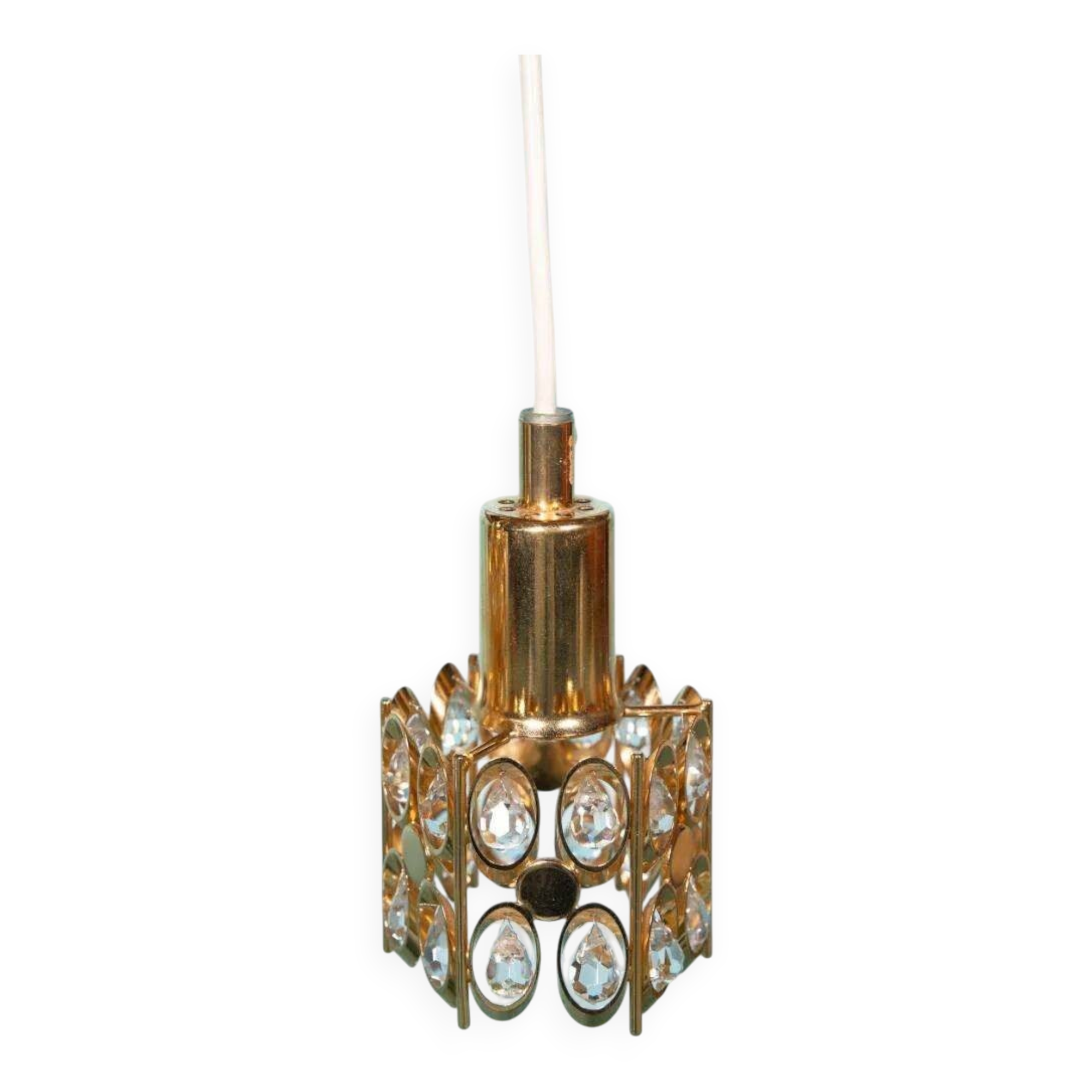 Vintage Palwa suspensions in brass & crystal