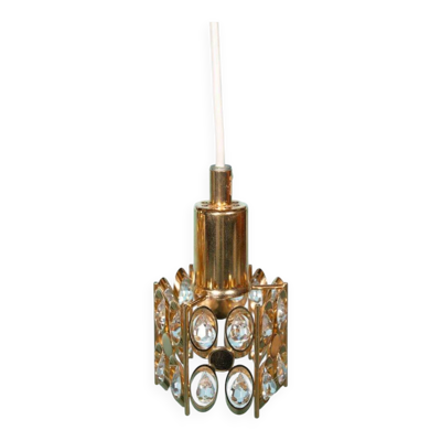 Suspensions Vintage Palwa en laiton & cristal
