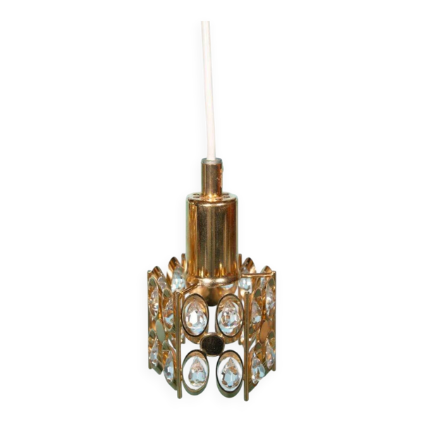 Suspensions Vintage Palwa en laiton & cristal