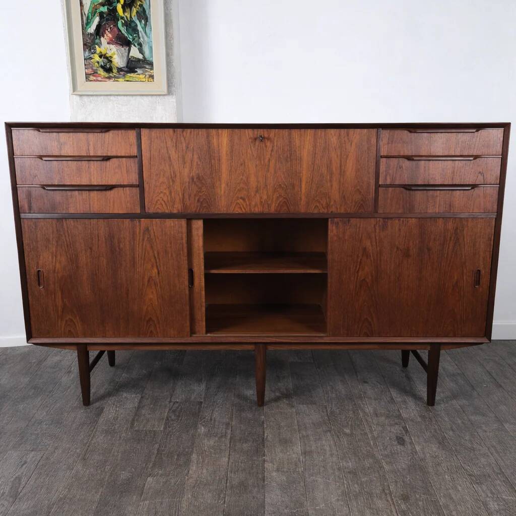 Teak sideboard with drawers and doors, Denmark, 1960.