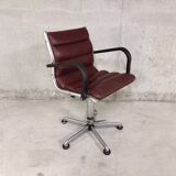 Fauteuil de bureau pivotant en métal chromé années 70