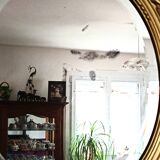 Miroir doré oval