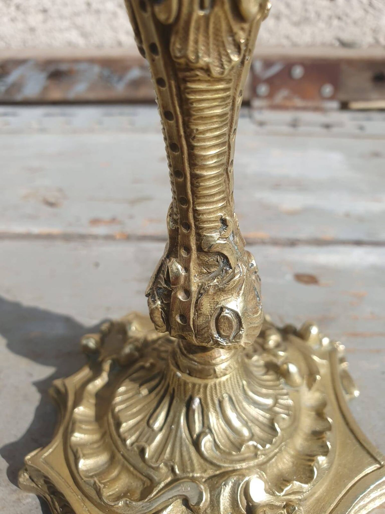 paire bougeoirs bronze