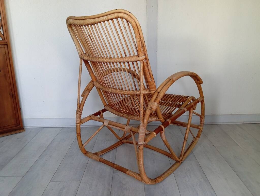 Rattan rocking chair from the 60s