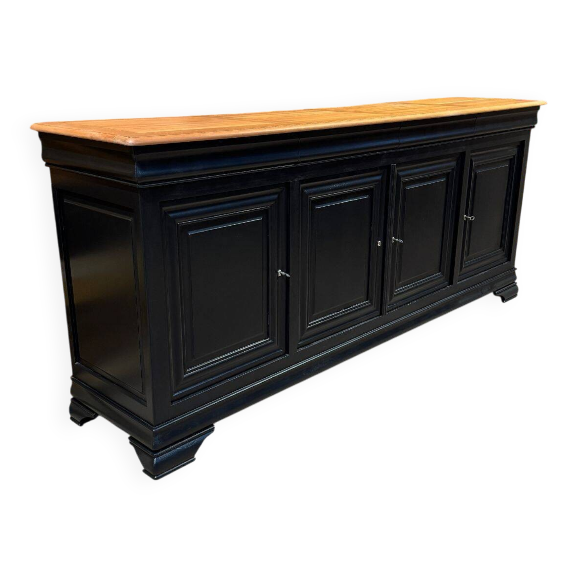 Enfilade with 4 doors in solid cherry wood - Louis-Philippe style