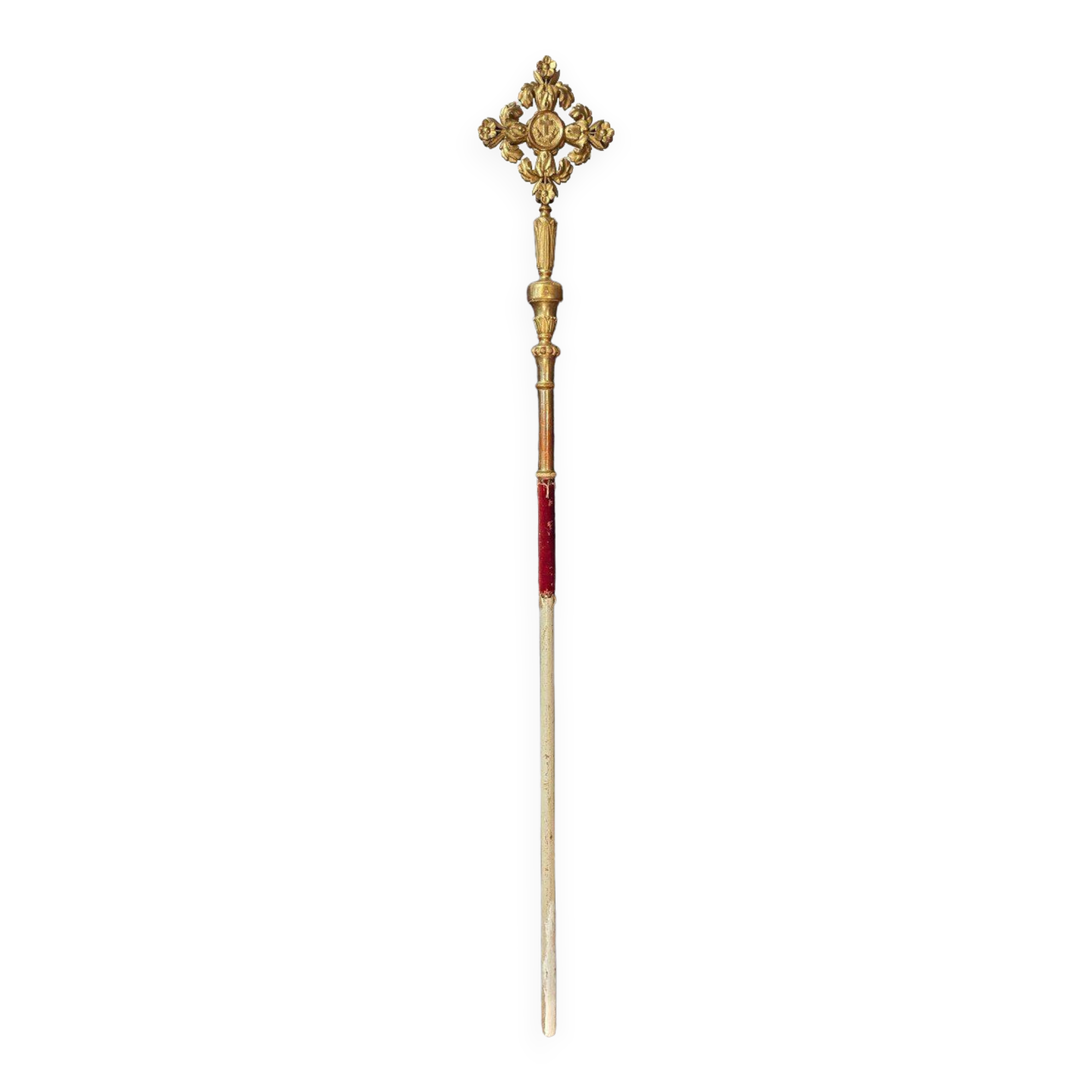 Bâton de procession en bois doré fin XVIII