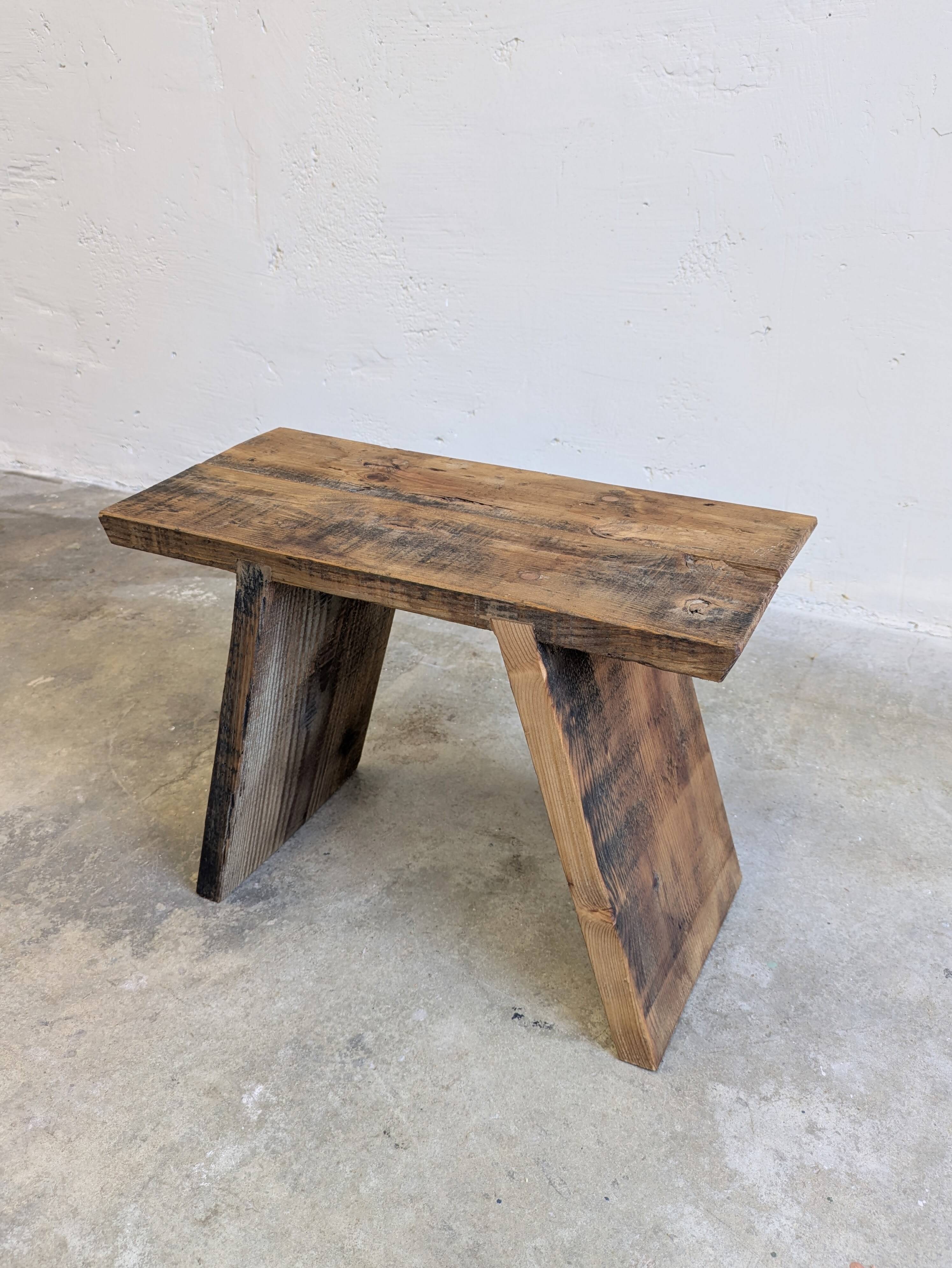 Bench / stool with a patina, solid wood, vintage, cottage, bohemian.