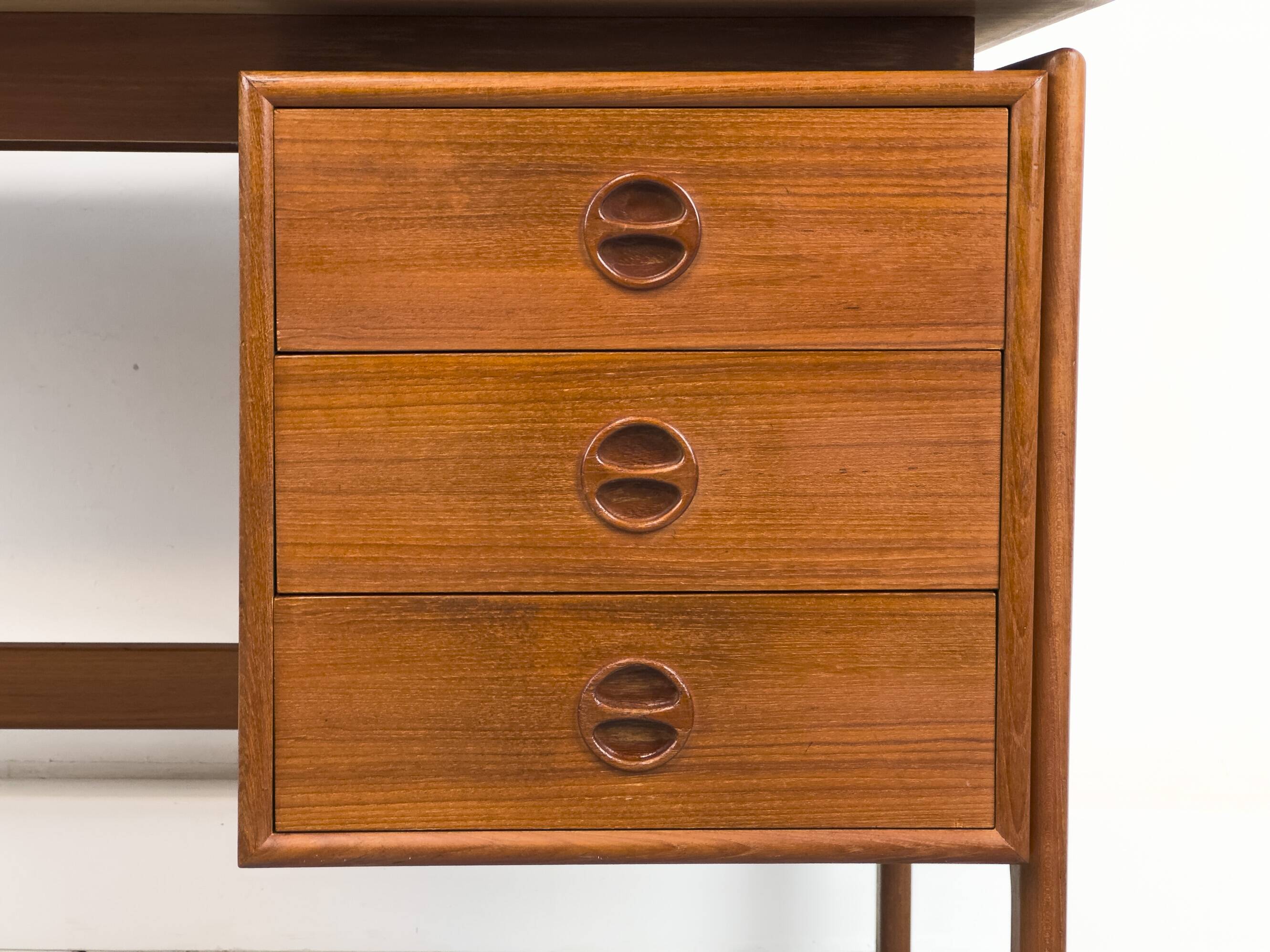 Teak Desk with 3 Drawers from GV Møbler, 1960s