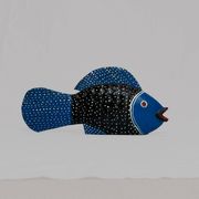Poisson Bozo en bois peint (Mali)