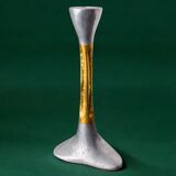 Brutalist candlestick by David Marshall, bronze and aluminium, Spain, 1970s