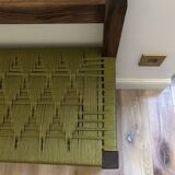 Walnut bench with khaki nylon braiding