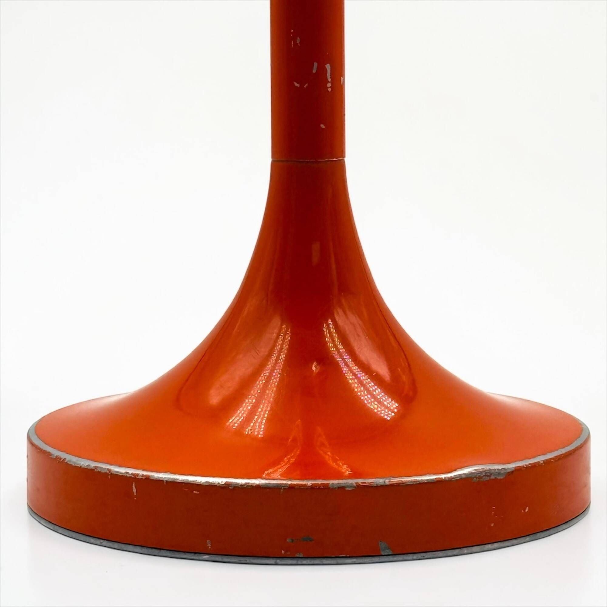 Cendrier sur pied Space Age italien orange métal années 70