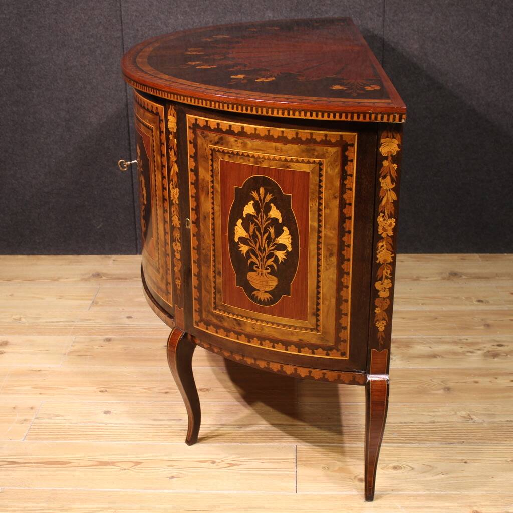 20th Century Inlaid Half Moon Sideboard