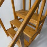 vintage wooden library staircase