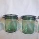 4 identical 1l green solidex jars