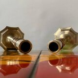 Paire d'anciens bougeoirs en laiton