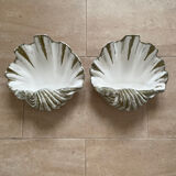 Duo of Art Deco plaster shell sconces