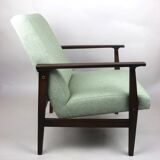 Fauteuil vert clair vintage années 1970
