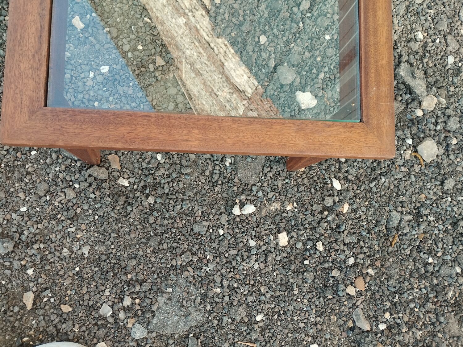 Vintage Scandinavian-style wooden coffee table.