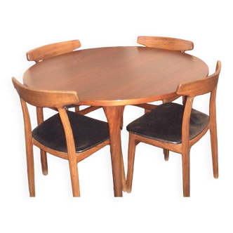 Bruno HANSEN round rosewood table for 4/8 people, diameter 120 cm, height 73 cm
