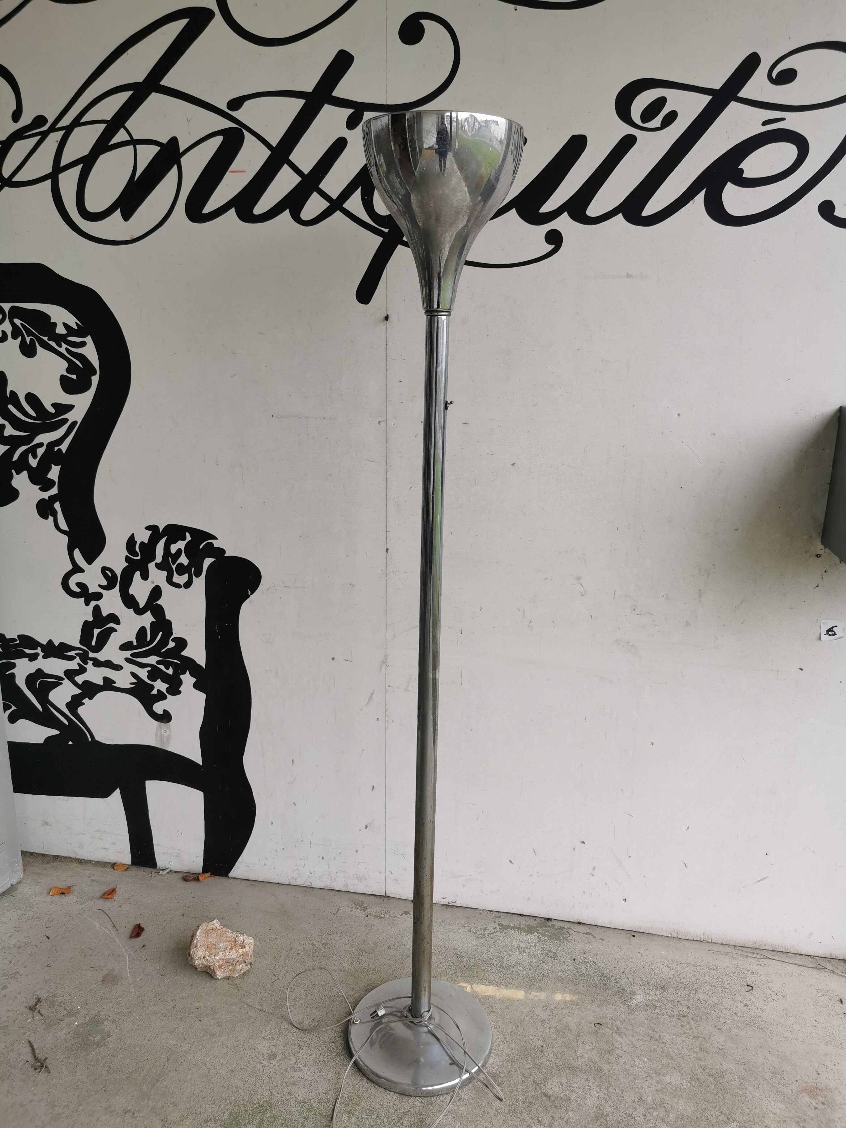 Floor lamp 1930's metal chrome