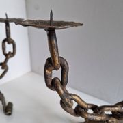 Paire de chandeliers, candélabres brutalistes, années 60-70