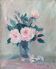 Old painting HST "Bouquet of Roses in a Vase" signed 1959
