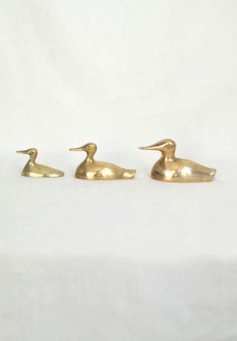 Trio de canards en laiton