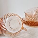 Set of 6 "Rosaline" coffee cups '70s - Arcoroc France vintage