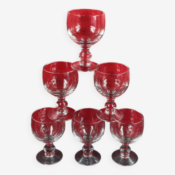 Set de 6 verres de style louis philippe 14  cm