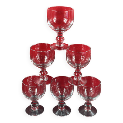 Set de 6 verres de style louis philippe 14  cm