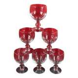 Set of 6 louis philippe style glasses 14 cm