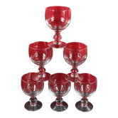 Set of 6 louis philippe style glasses 14 cm