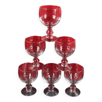 Set of 6 louis philippe style glasses 14 cm