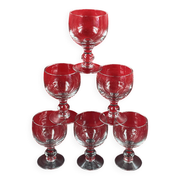 Set of 6 louis philippe style glasses 14 cm
