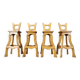 Vintage brutalist bar stools, set of 4 - 1960s