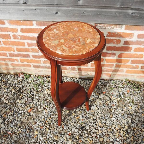 Ancienne Sellette en Mérisier et Marbre