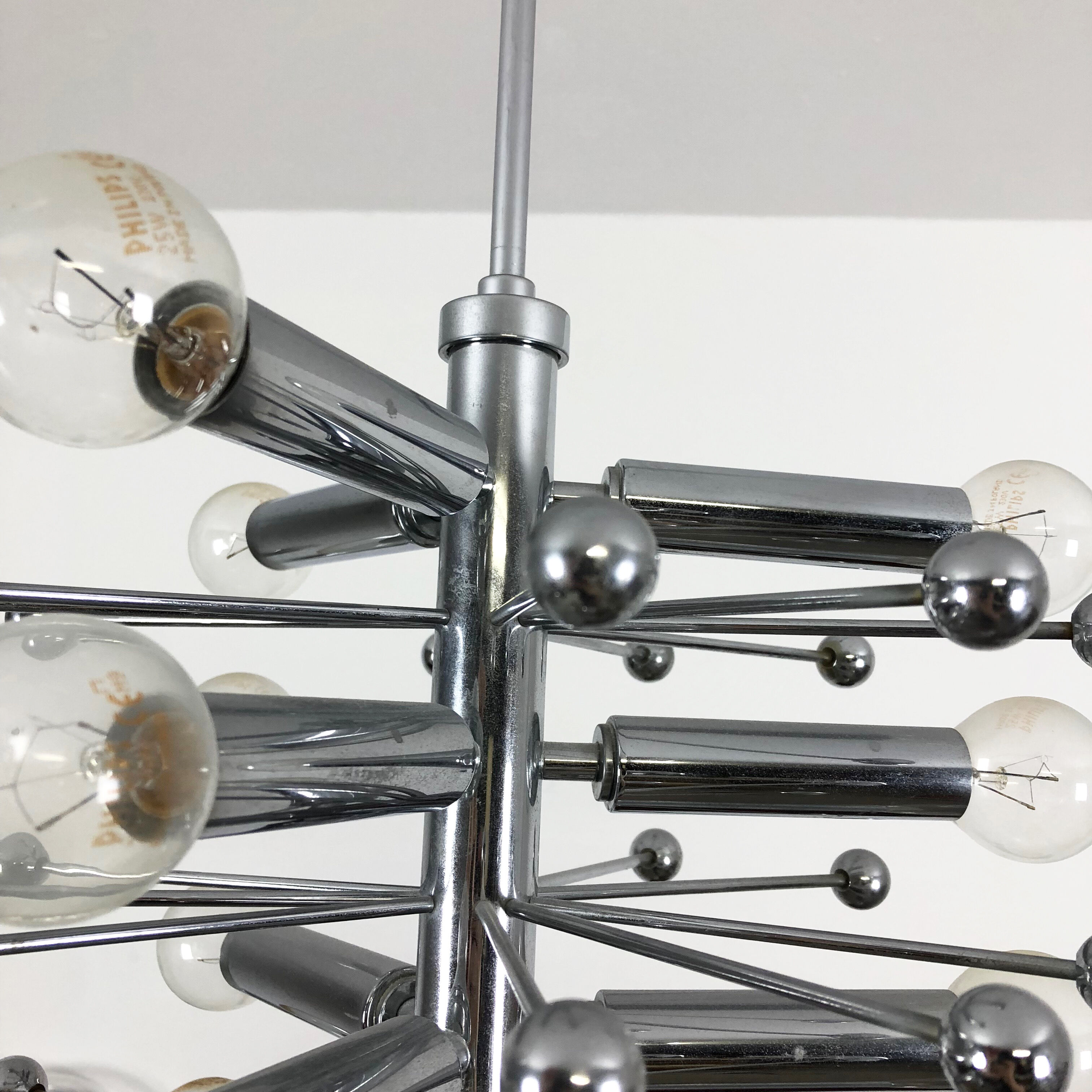 Modernist Chrome Sputnik Hanging Light, Cosack Lights 1970s, Germany
