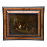 Oil on panel Dutch interior scene Flemish school 19th century