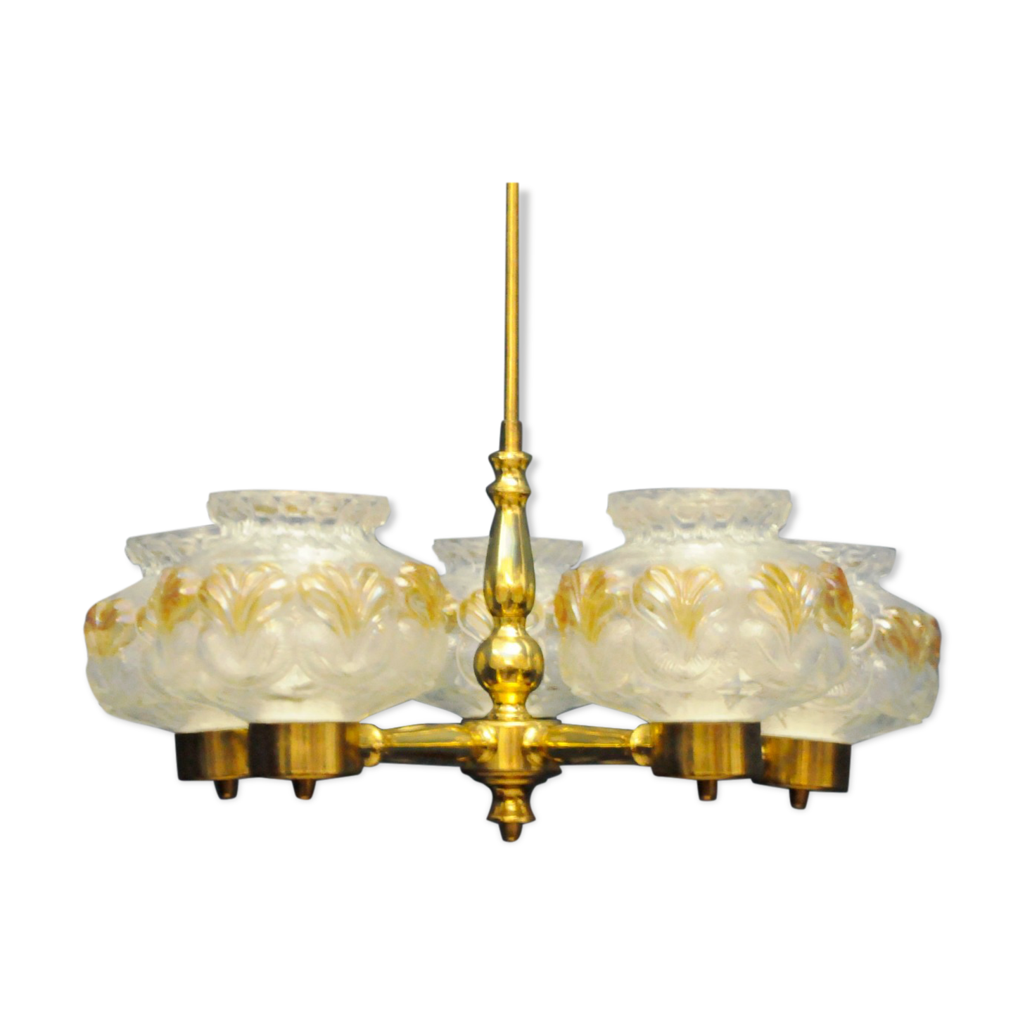 Scandinavian chandelier polished brass
