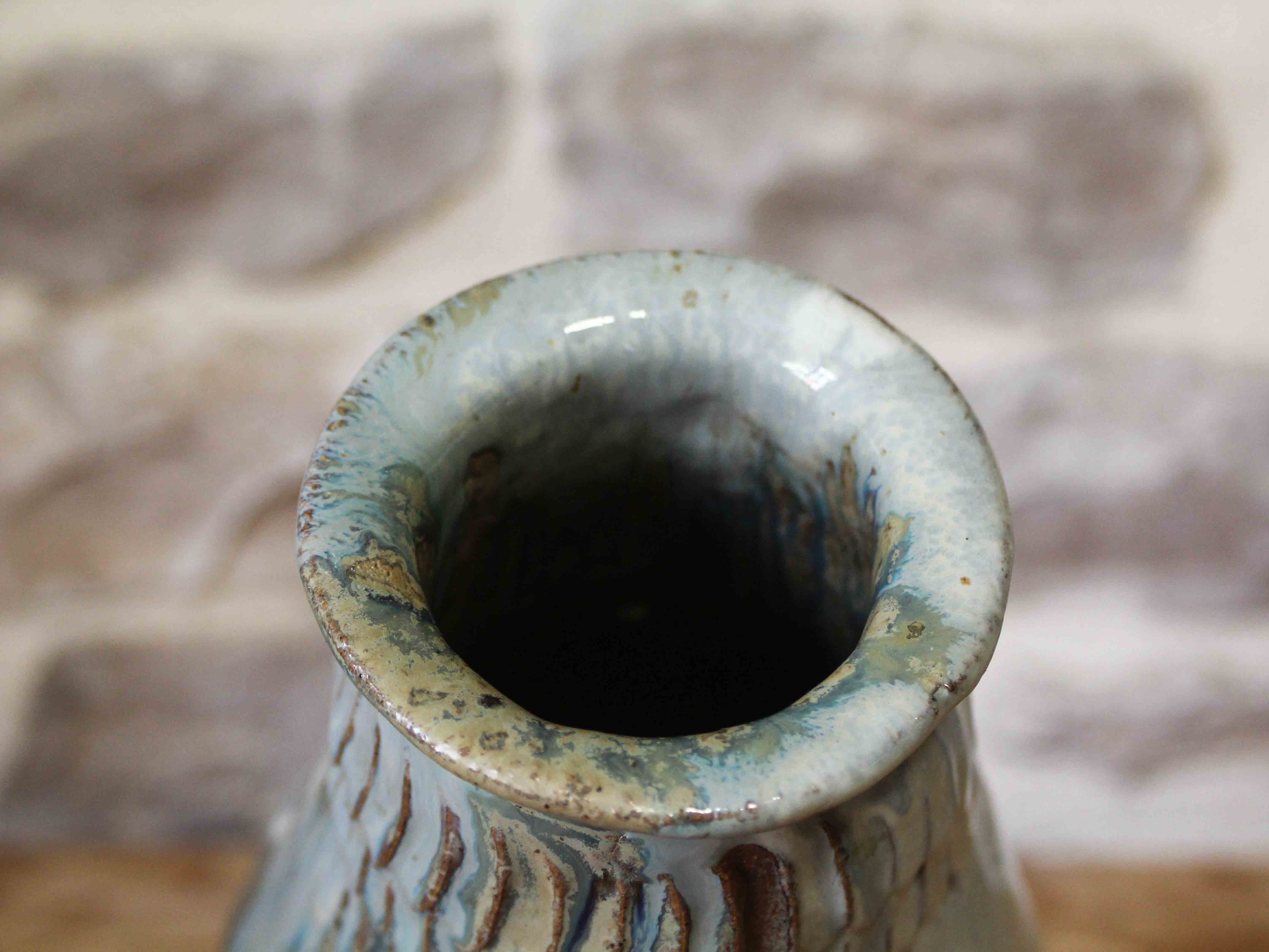 Glazed stoneware vase