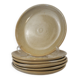 6 assiettes à dessert en grès Puisaye