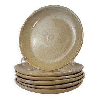 6 Puisaye stoneware dessert plates