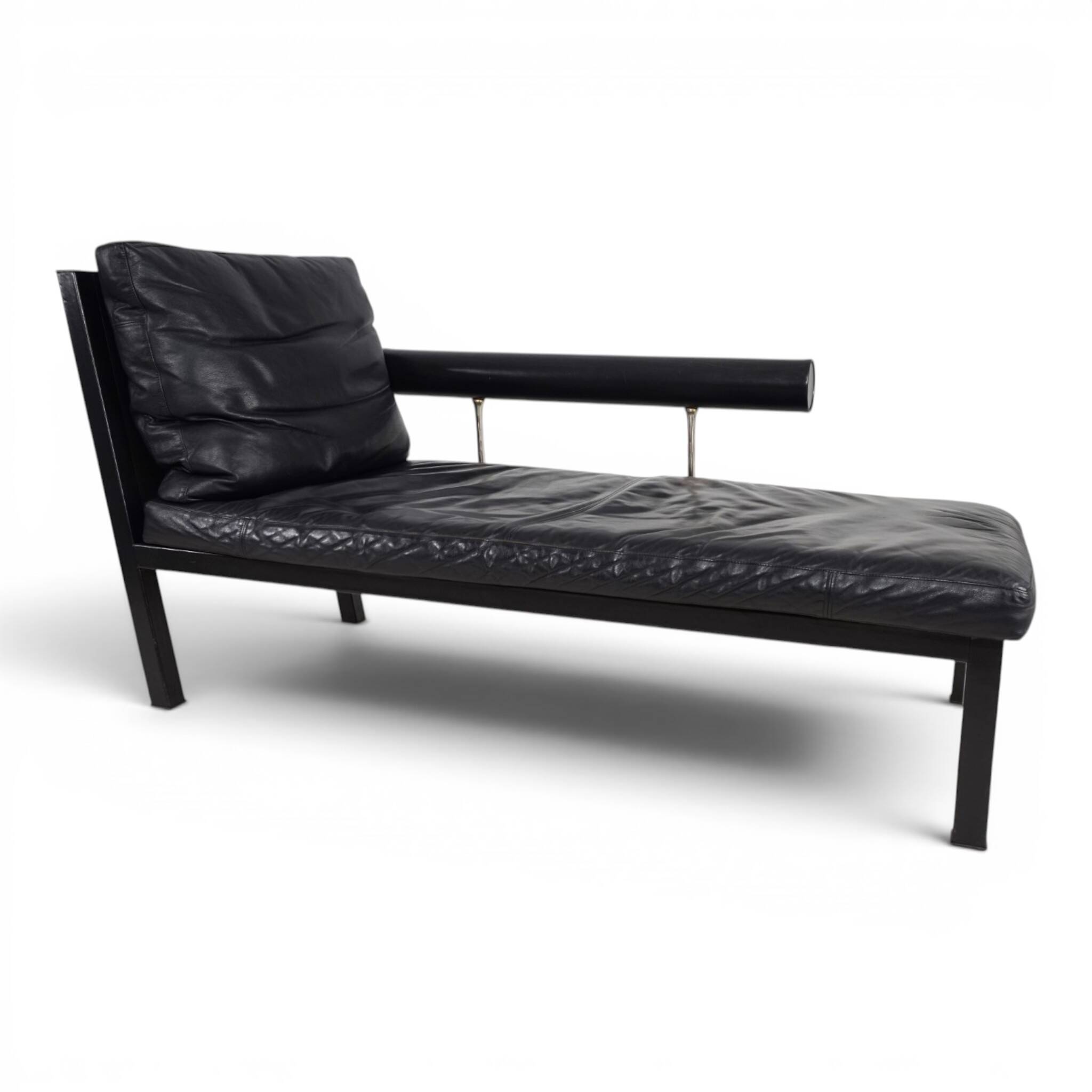 B&B Italia Baisity Leather Chaise Lounge / Daybed by Antonio Citterio, 1980