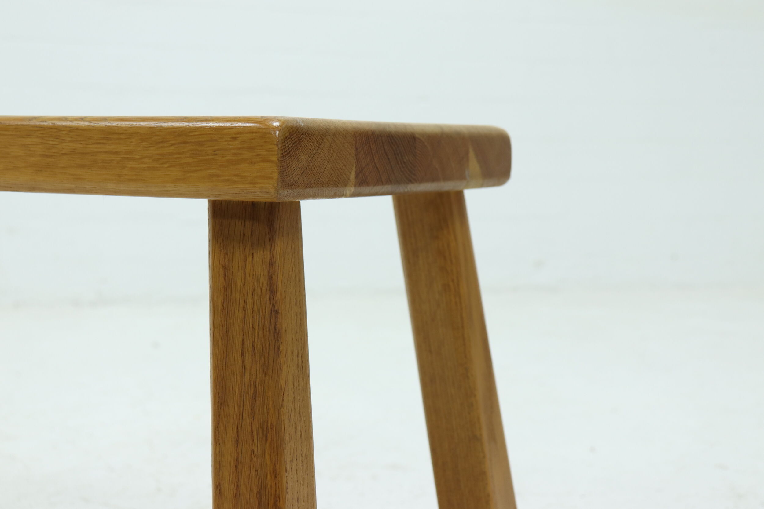 Solid oak brutalist side table or coffee table 1970s