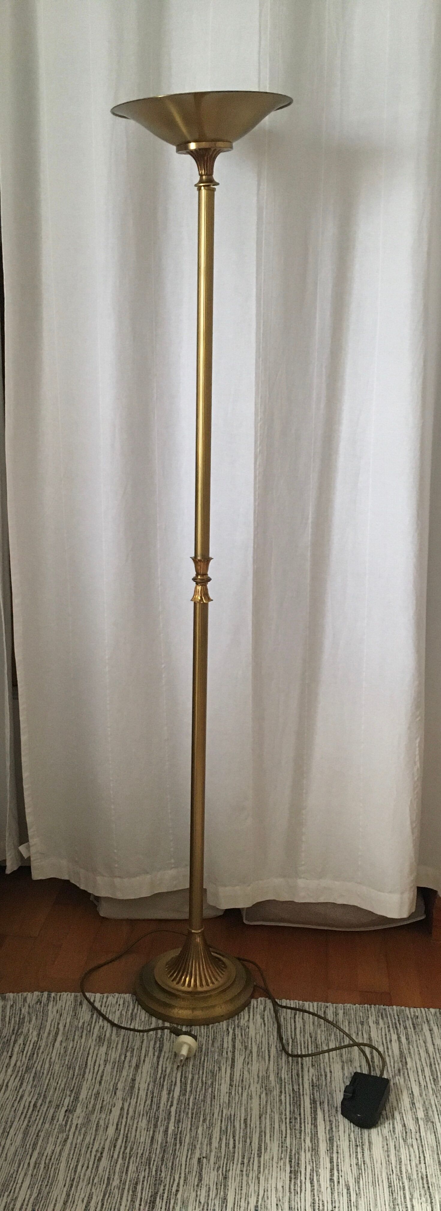 Louis XVI-style halogen lamppost in bronze and brass Lucien GAU
